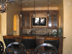 Wet Bar with Barstools